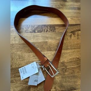 H&M men’s belt, brown with silver buckle, sz 39/40, nwt